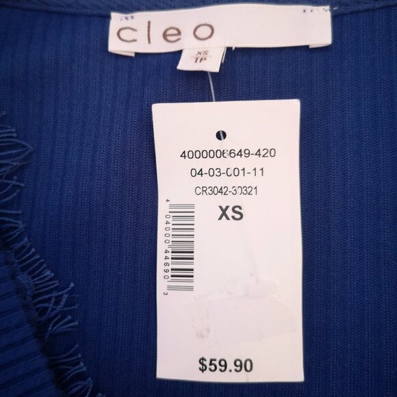 NWT Cleo Ladies Royal Blue Long Sleeves Size XS Straight Fit V-neck Sweater - Picture 5 of 10